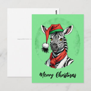Funny Animal Christmas Favourites - Zebra 1 Postcard