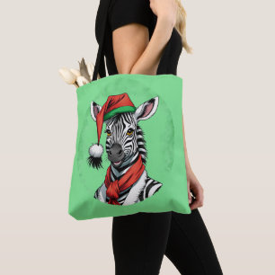 Funny Animal Christmas Favourites - Zebra 1 Tote Bag
