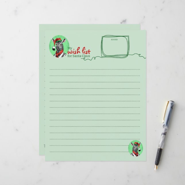 Funny Animal Christmas Favourites - Zebra 4 (Front/Back In Situ)