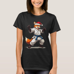 Funny Animal Fox In Karate Uniform For Christmas H T-Shirt