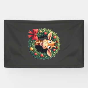 Funny Animal Giraffe Meme Face Festive Xmas T-Shir Banner
