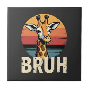 Funny Animal Giraffe Meme Face Festive Xmas T-Shir Ceramic Tile