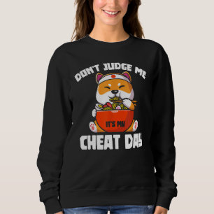 Funny Animal Lover Gift Cute Cat Gym Workout Cheat Sweatshirt