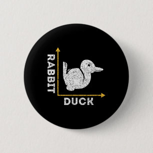 Funny Animal Lover Gift Optical Illusion Duck Or R 6 Cm Round Badge