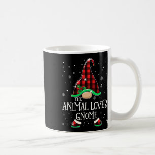 Funny Animal Lover Gnome Buffalo Plaid Matching Ch Coffee Mug