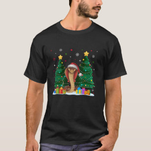 Funny Animal Lovers Snake Santa Hat Ugly Christmas T-Shirt