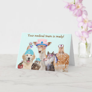 Funny Animal Medical Get Well Card
