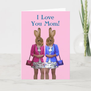Funny animal mothers day card