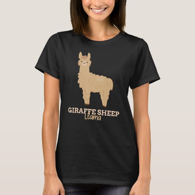 Funny Animal Name Giraffe Sheep Llama T-Shirt (Front)
