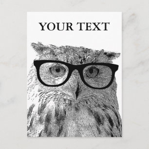 Funny animal postcards   Owl wearing glasses photo