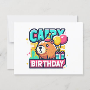 Funny Animal Pun – Capybara Birthday Celebration Postcard