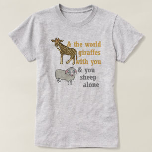 Funny Animal Pun, Giraffe and Sheep T-Shirt