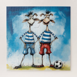 Funny animal soccer players jigsaw puzzle