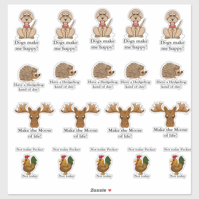 Funny animal stickers  (Sheet)