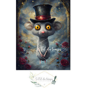 Funny Animal with Hat Decoupage paper.  Tissue Paper