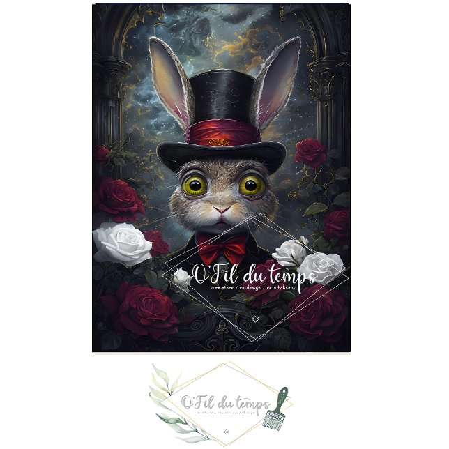 Funny Animal with Hat Decoupage paper.  Tissue Paper (Creator Uploaded)