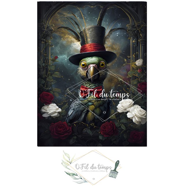 Funny Animal with Hat Decoupage paper.  Tissue Paper (Creator Uploaded)