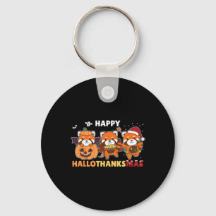 Funny Animals For The Holidays Red Panda Christmas Key Ring