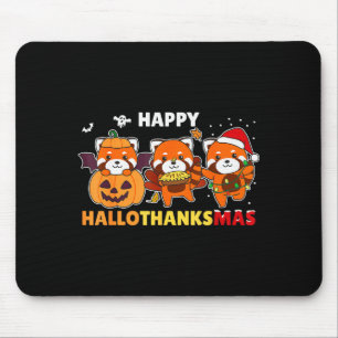 Funny Animals For The Holidays Red Panda Christmas Mouse Pad