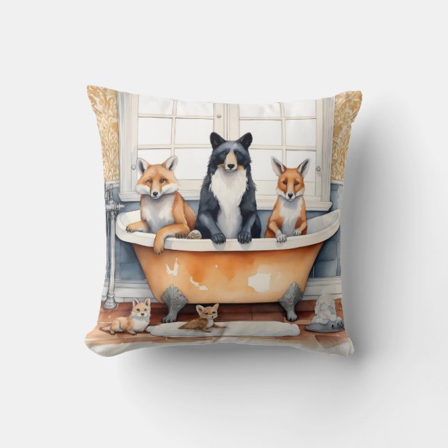 Funny animals in bath cushion (Front)