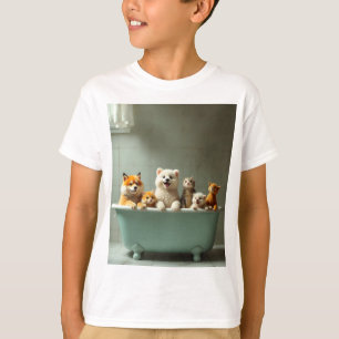 Funny animals in bathtub T-Shirt