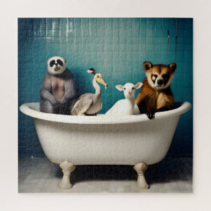 Funny animals in the bathroom jigsaw puzzle