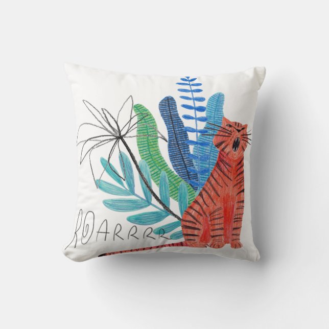 Funny Animals Kids Throw Pillows (Front)