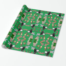 Funny Animals Night Before Xmas  Wrapping Paper