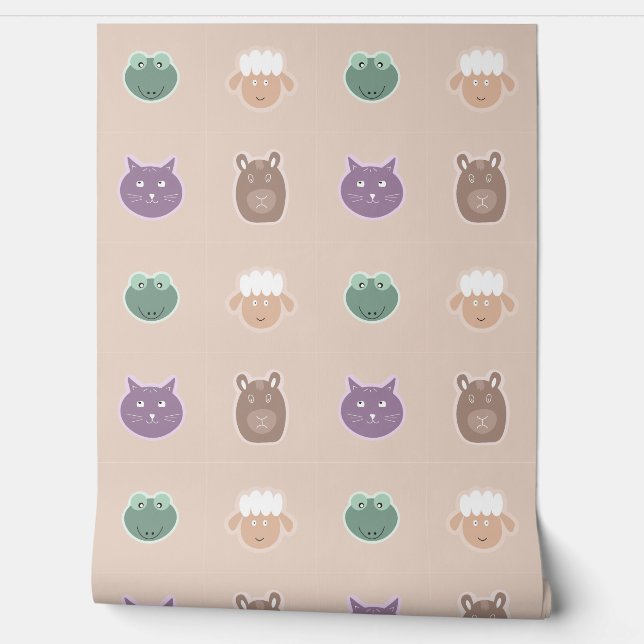 funny animals pattern wallpaper (Unrolling)