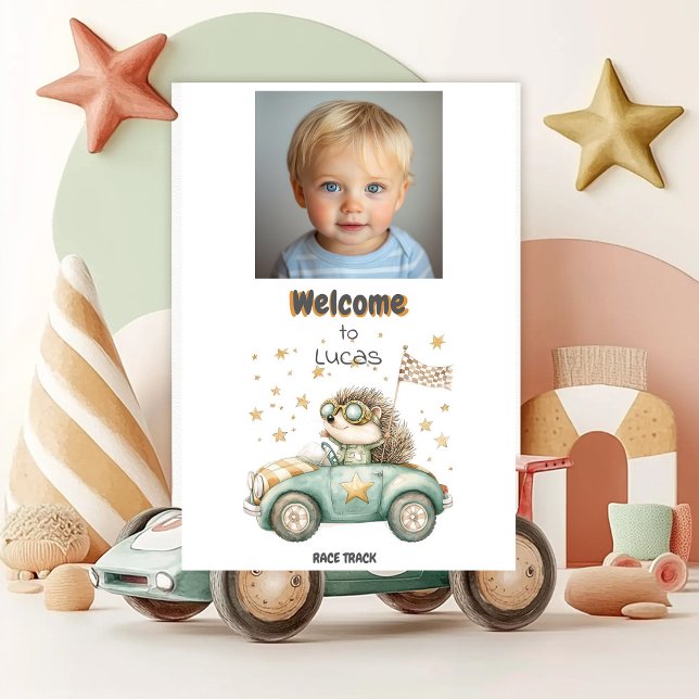 Funny Animals Race Cars 2nd Birthday Welcome Poster (Creator Uploaded)