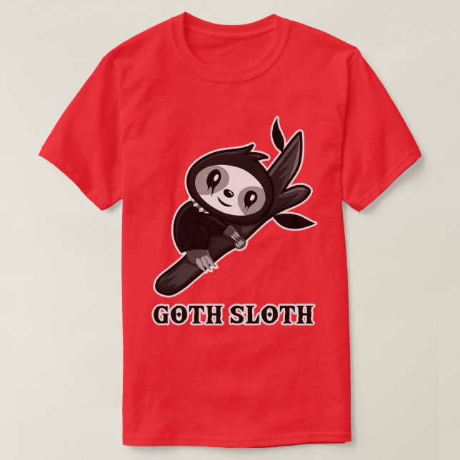 Funny Animals Sloth Goth Sloth  T-Shirt (Design Front)