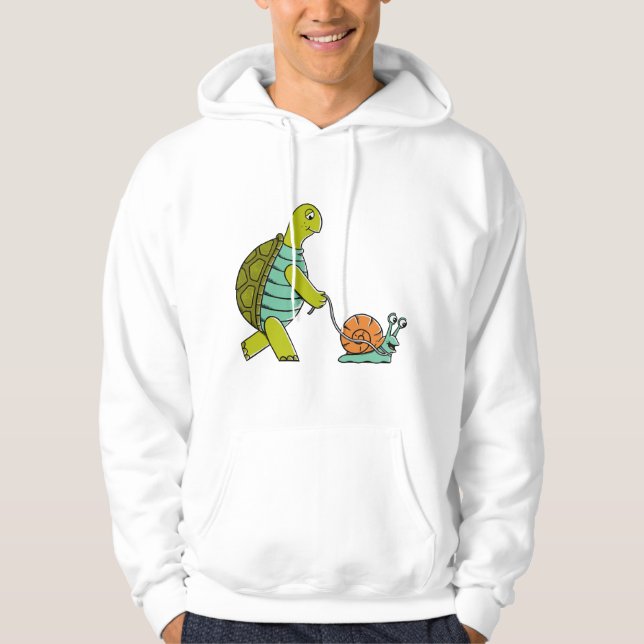 Funny Animals Turtle And Snail Hoodie (Front)
