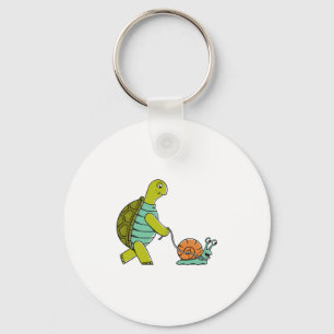 Funny Animals Turtle And Snail Key Ring