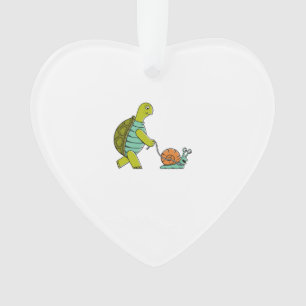 Funny Animals Turtle And Snail Ornament