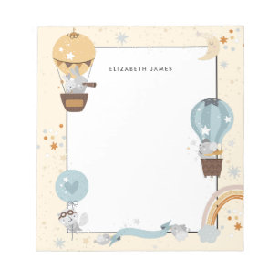 Funny Animals with Air Balloon Personalised Notepad
