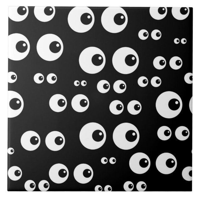 Funny Animated Eyeballs Tile (Front)