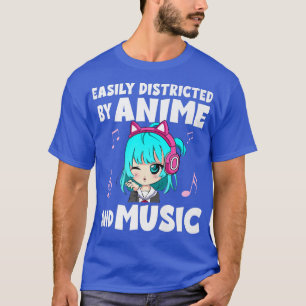 Funny Anime And Music Girl For Teen Chibi Graphic T-Shirt