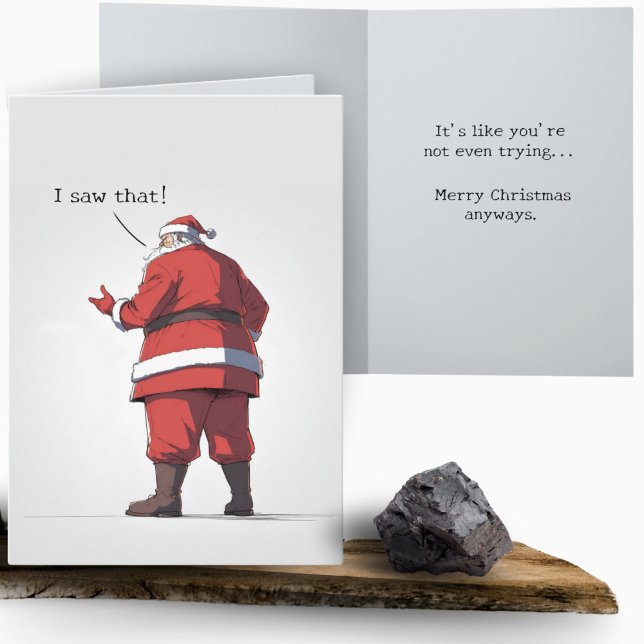 Funny Anime Angry Santa Naughty List Christmas  Card (Creator Uploaded)