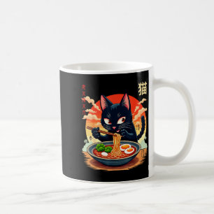 Funny Anime Cat Ramen Japanese Graphic Tees Kawaii Coffee Mug