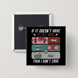Funny Anime Fans Food And Video Games Lover Gifts 15 Cm Square Badge