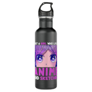 Funny Anime Girl Just A Girl Who Loves Anime and S 710 Ml Water Bottle