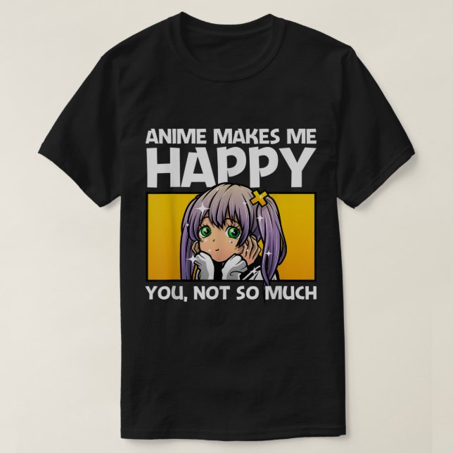 Funny Anime Girl Otaku Design T-Shirt (Design Front)
