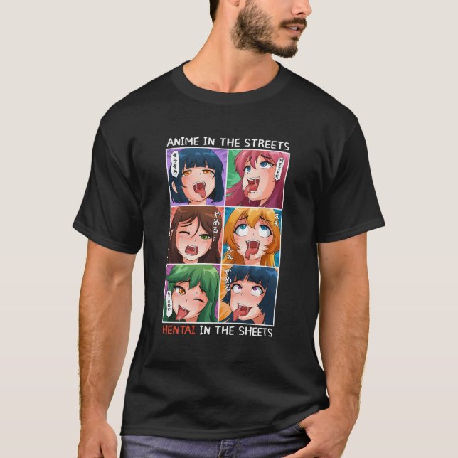 Funny Anime In The Sheets Anime T-Shirt (Front)
