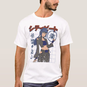Funny Anime Japanese Eyes Teen Girl Characters Kaw T-Shirt