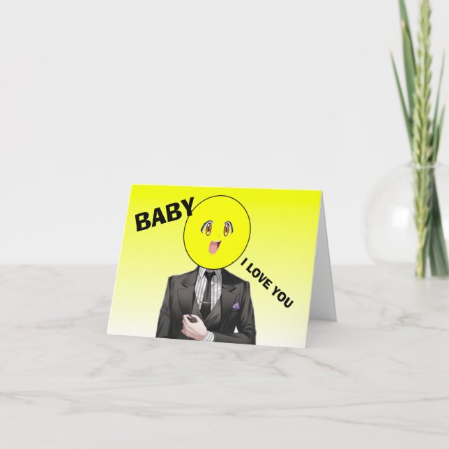 Funny Anime Love Humour  Card (Front)