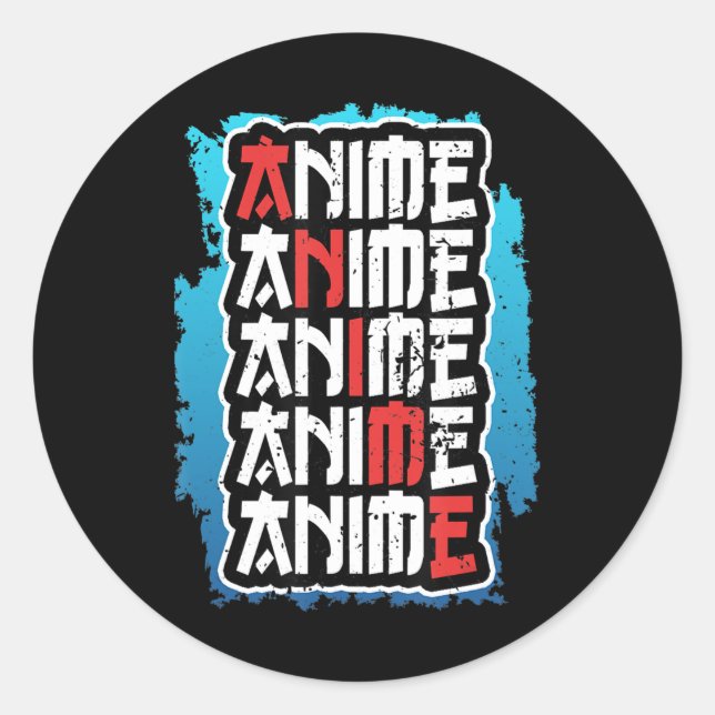 funny anime lover quote cosplay otaku weeb kawaii classic round sticker (Front)