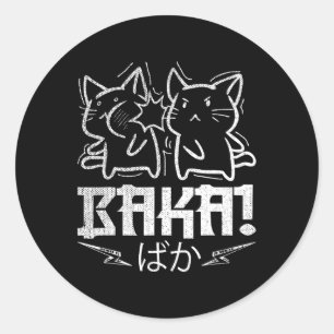 Funny Anime Manga Otaku Baka Rabbit Slap Meme Classic Round Sticker