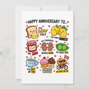 Funny Anniversary Card for Couple Food Pun Love
