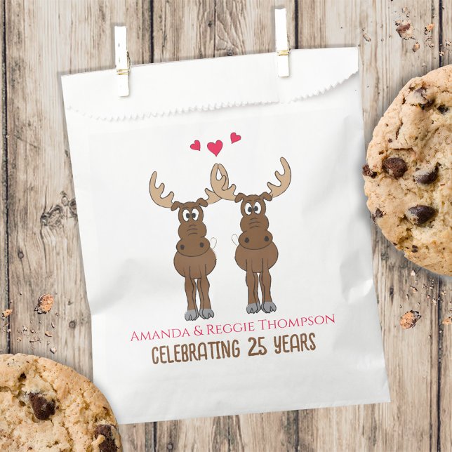 Funny Anniversary Party Whimsical Cute Moose Favour Bag (Creator Uploaded)