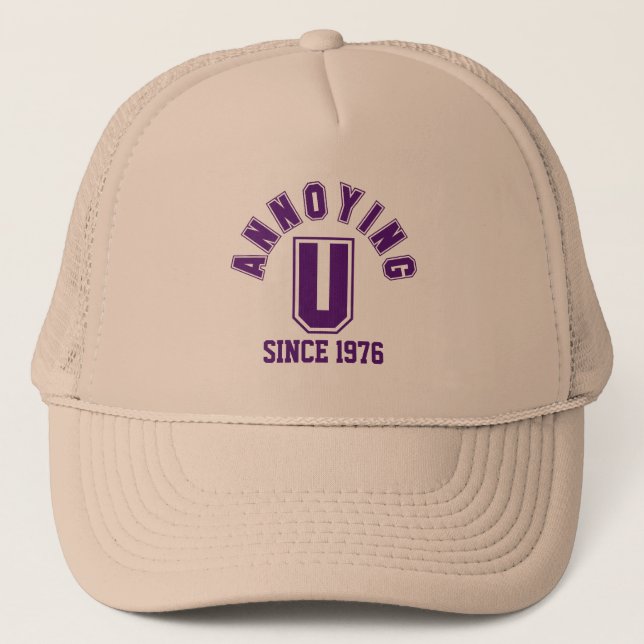 Funny Annoying You Hat, Purple Trucker Hat (Front)